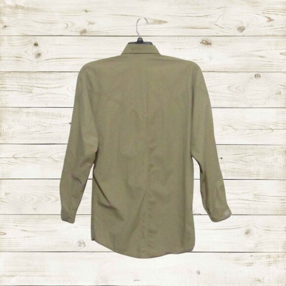 VTG Freego womens batwing long sleeve shirt Size PS khaki color - Picture 2 of 10